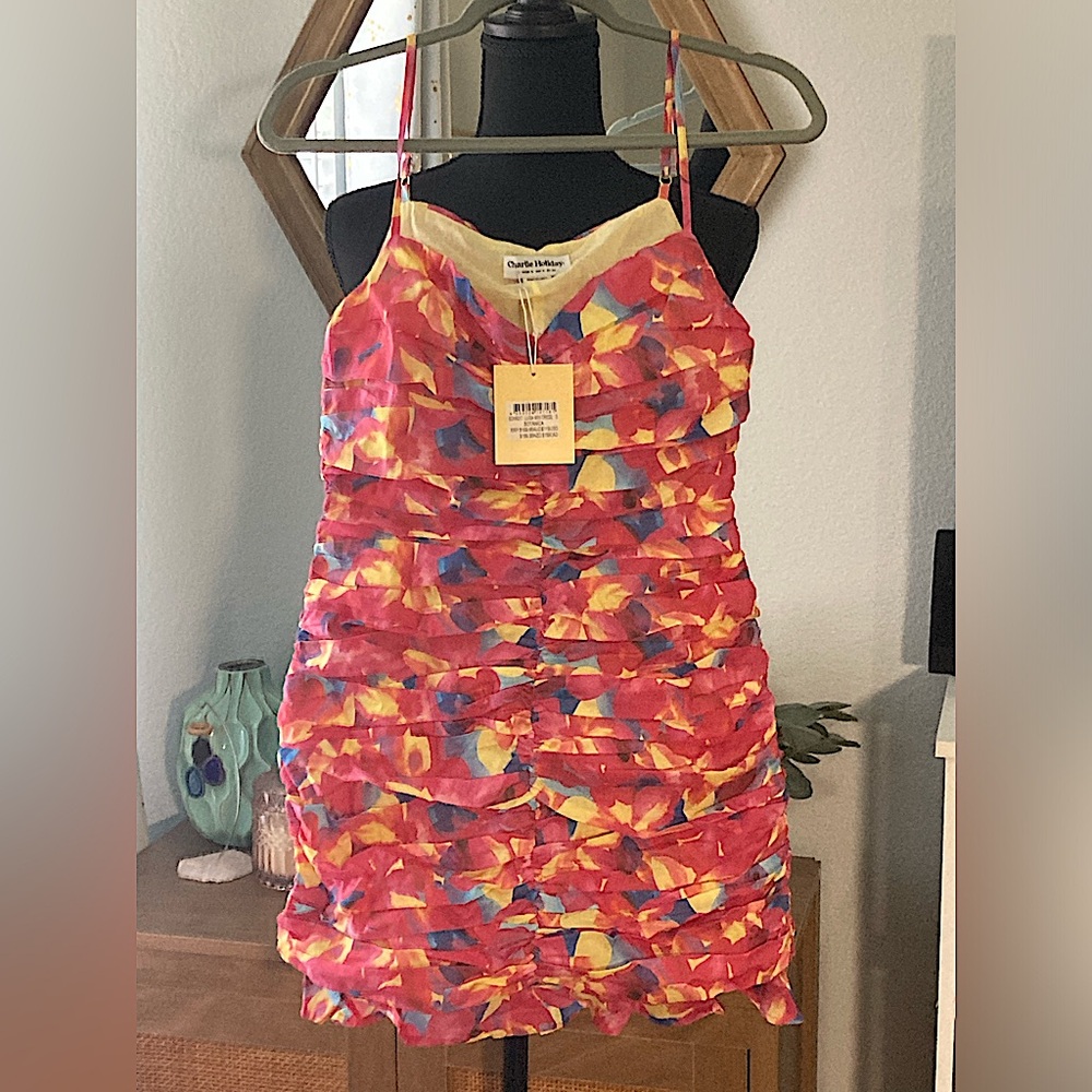 Brand NWT Charlie Holiday Botanica Mini Dress Size Small $119.00 Retail